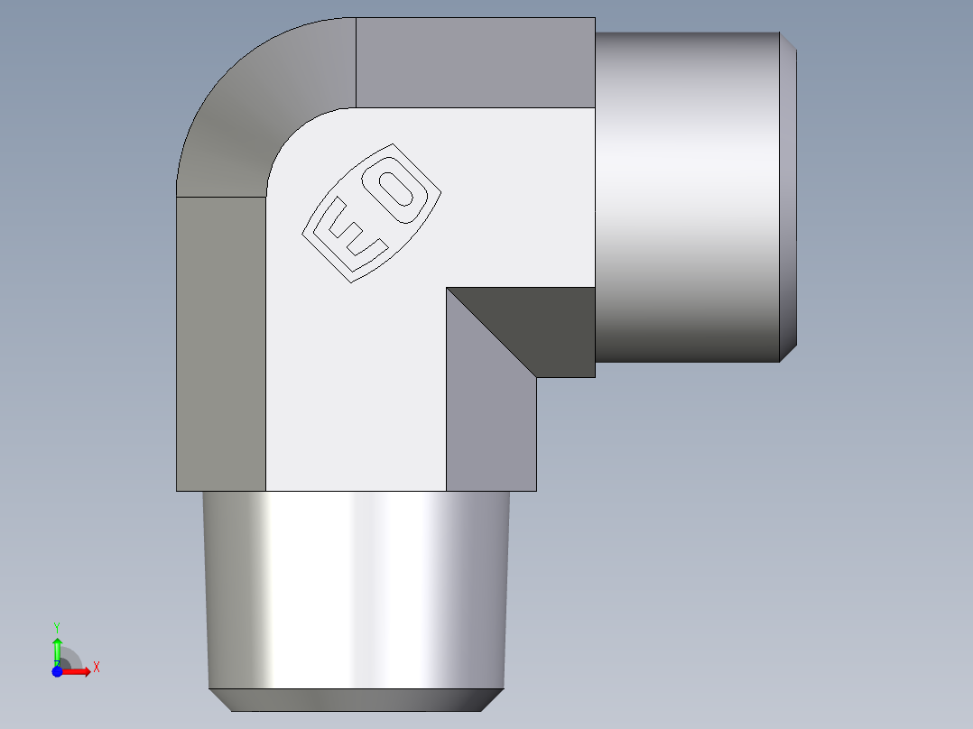 卡套式工业通用硬管接头EO_Male_stud_elbow_WE12LM71X前视图