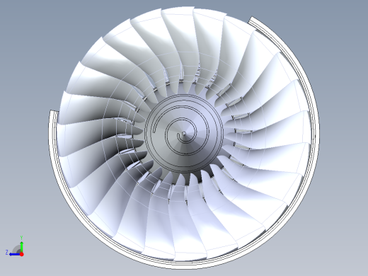 涡扇发动机测试3D模型右视缩略图