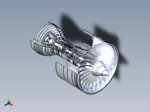 涡扇发动机测试3D模型正等轴测缩略图