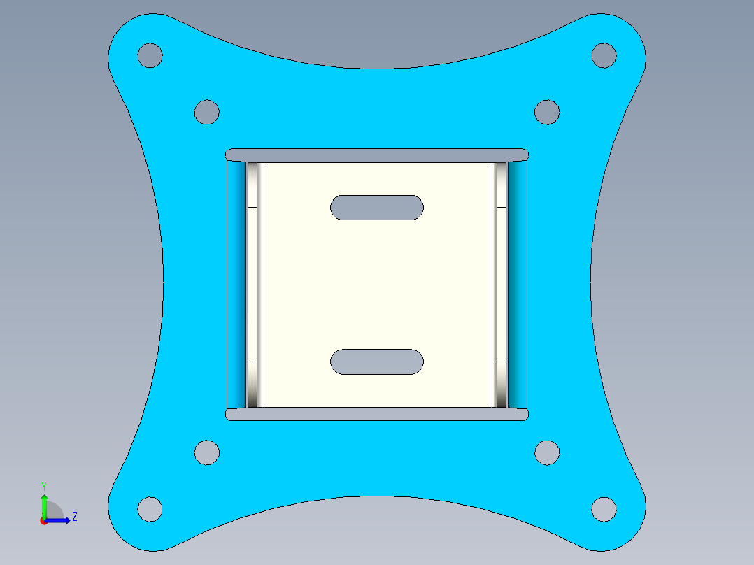 VESA 75 o 100 mm 支持最大 24 的显示器支架左视图