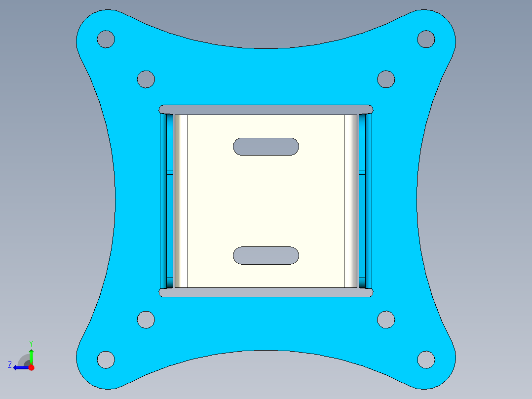 VESA 75 o 100 mm 支持最大 24 的显示器支架右视图
