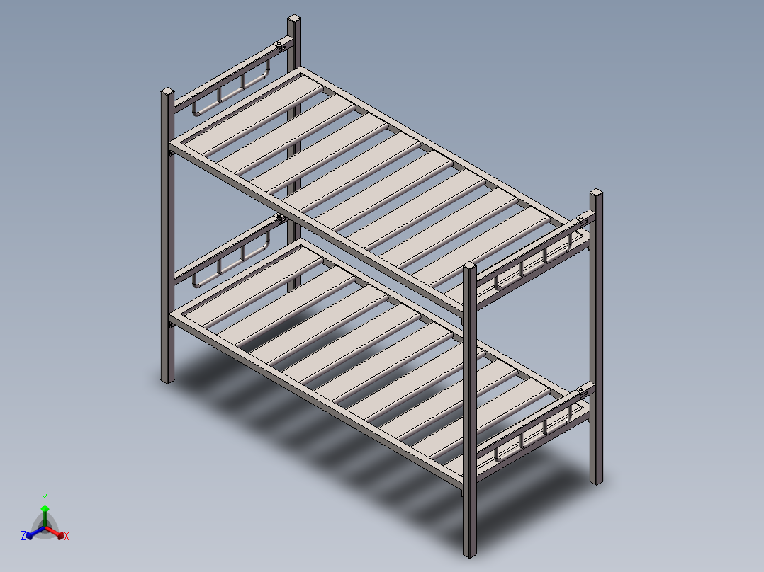 折叠双层床模型614652===40ku正等轴测图