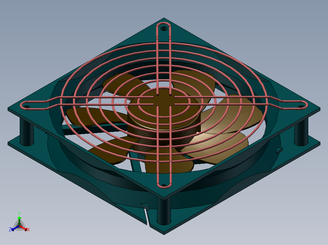 120X120排风扇NN正等轴测图
