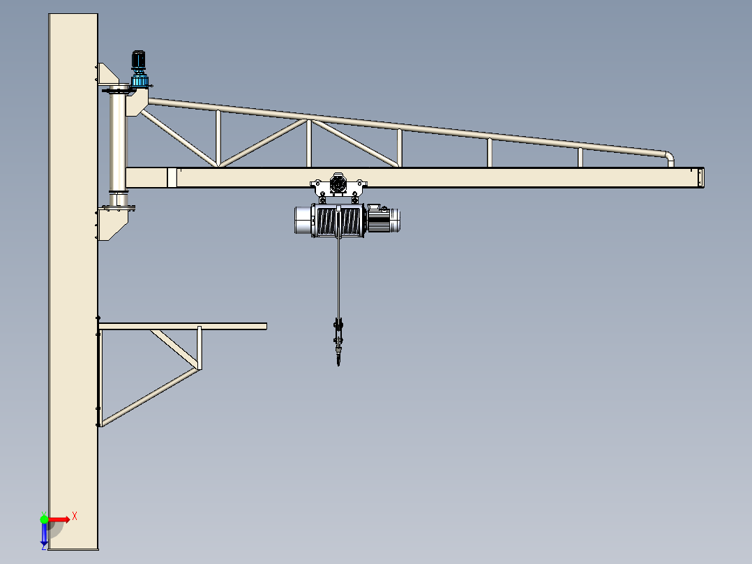 臂式起重机吊机俯视图