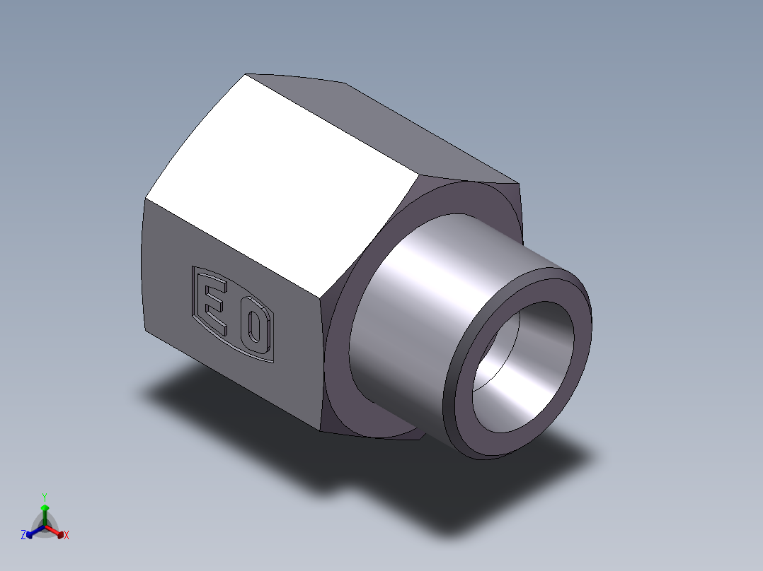 直通内螺纹接头、5DB-18-06正等轴测图