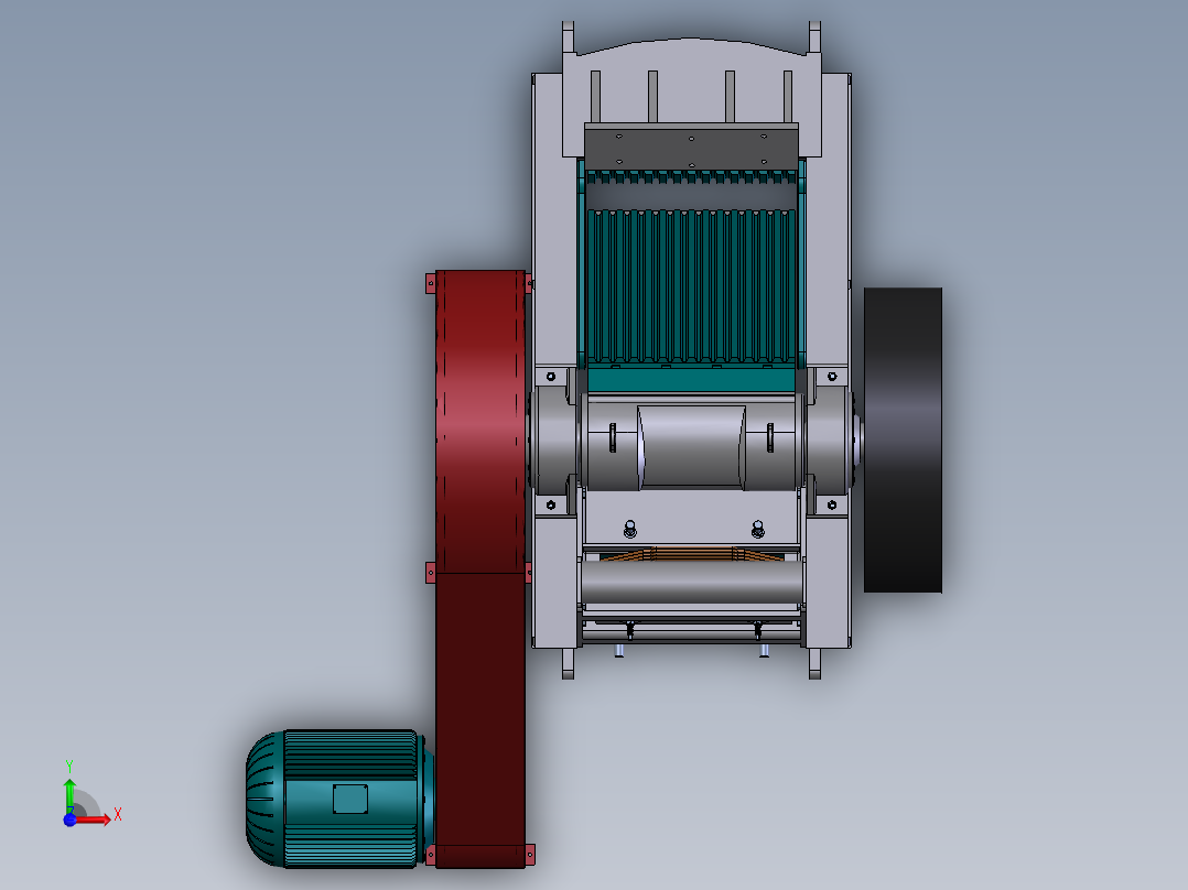 3131颚式破碎机结构设计与三维建模 462148前视图