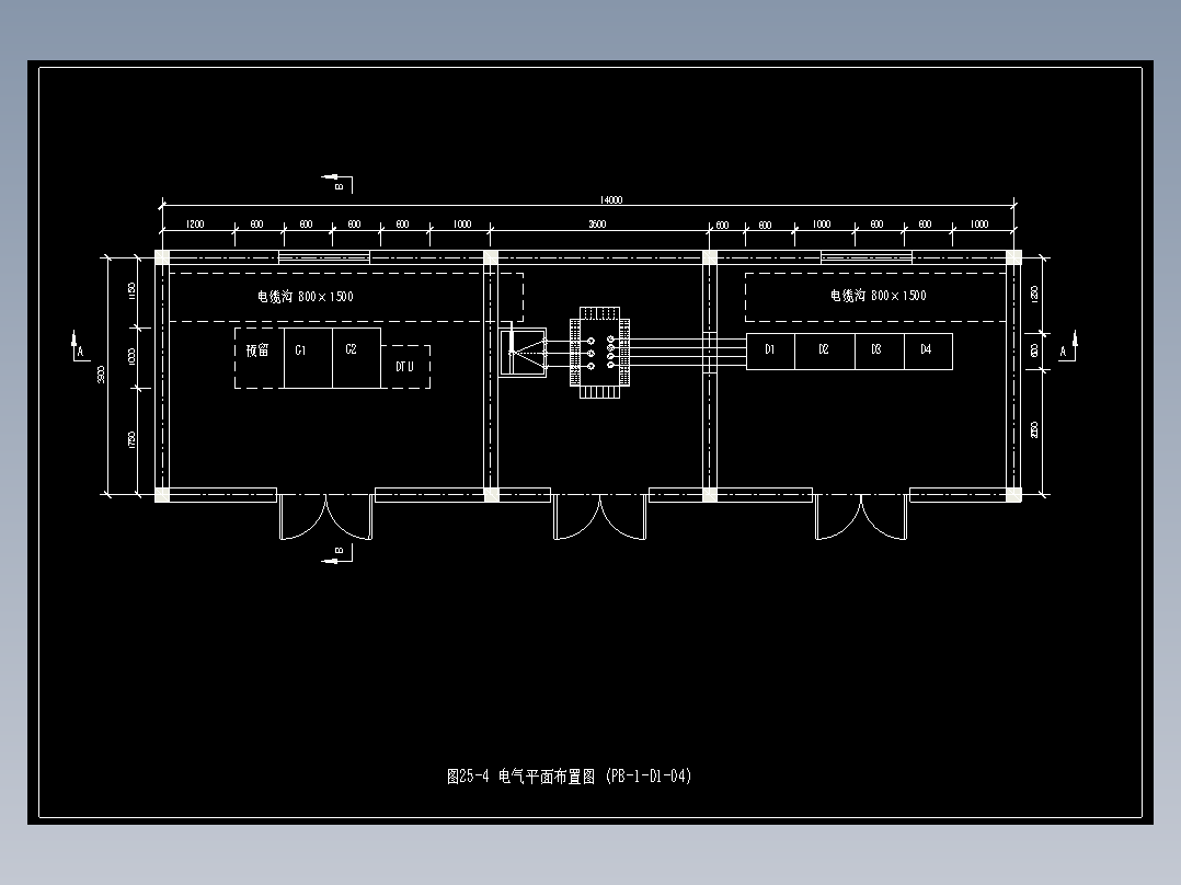 图25-4 电气平面布置图 (PB-1-D1-04)