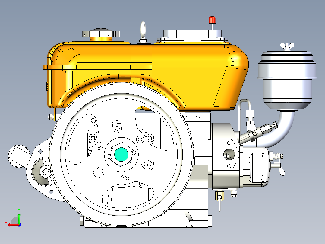 柴油发动机后视图