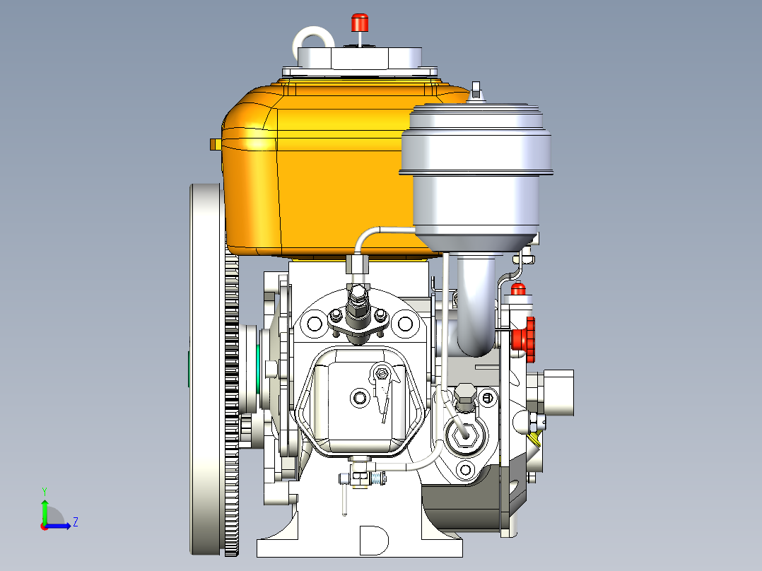 柴油发动机左视图