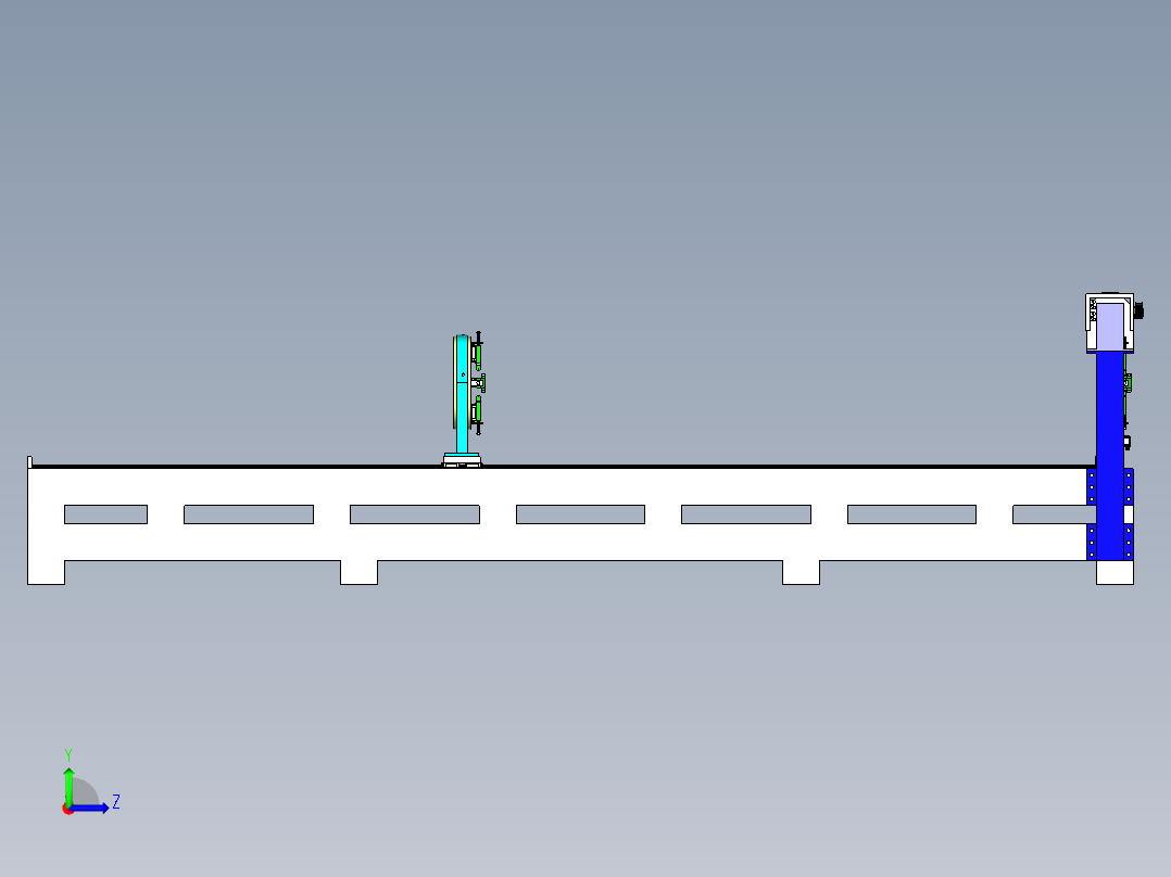 数控机床管材激光切割机左视图