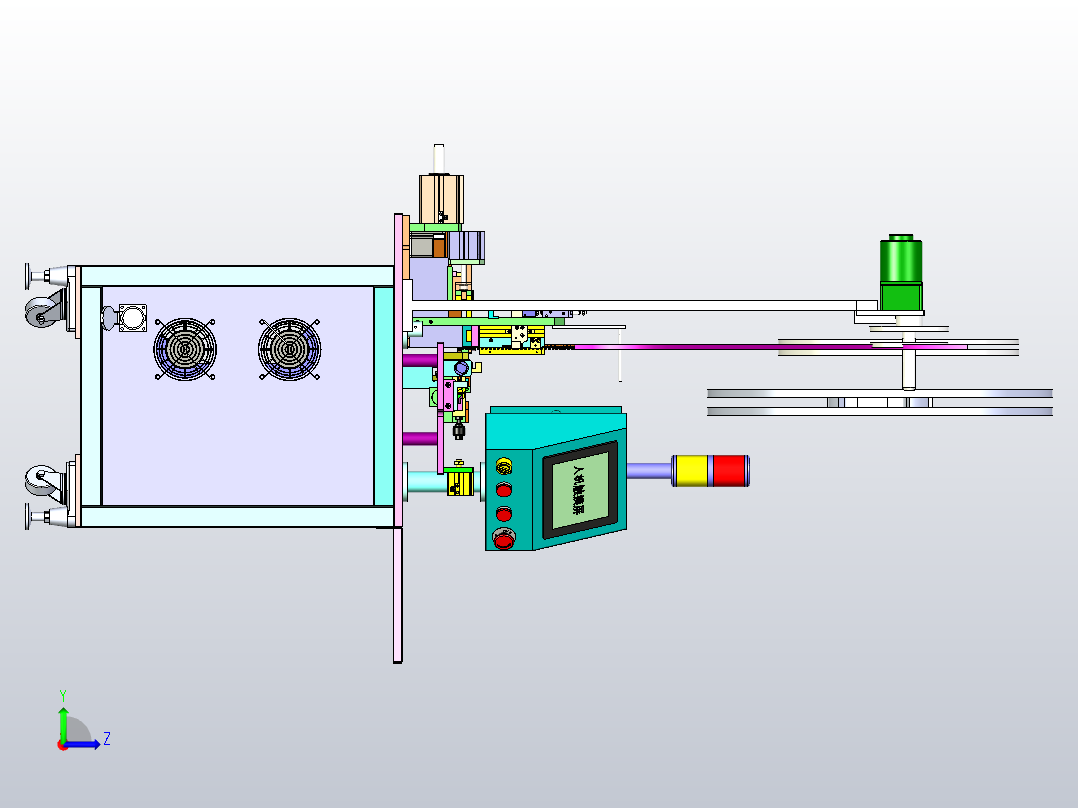 连接器连接口装配机设备3D图模型左视图