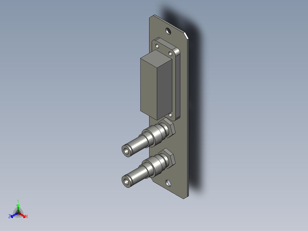 两气一电快插组合主视图