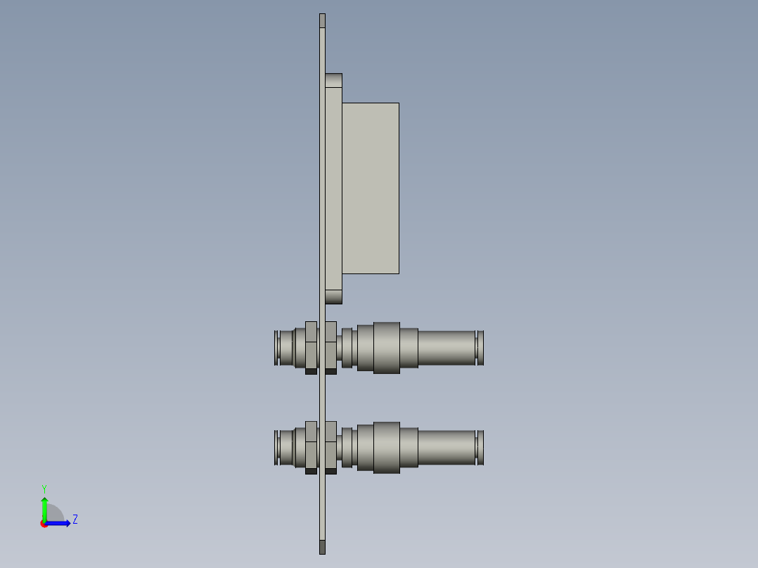 两气一电快插组合左视图