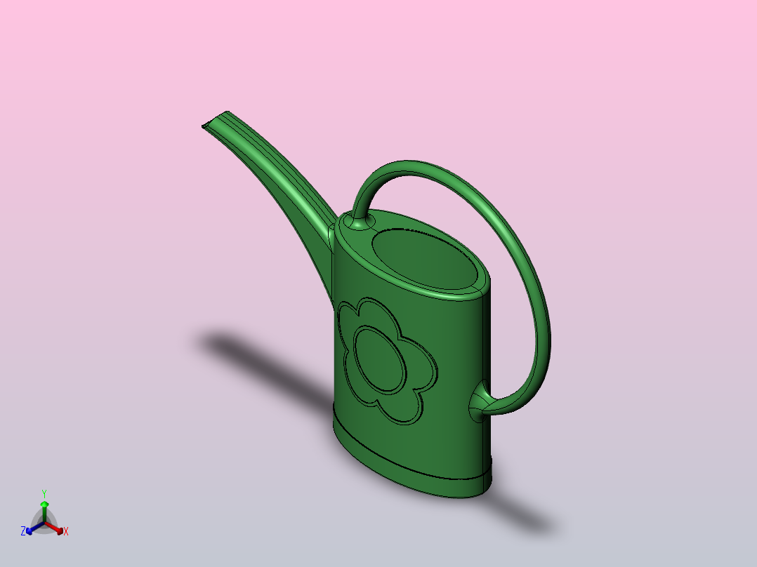 花园用喷壶正等轴测图