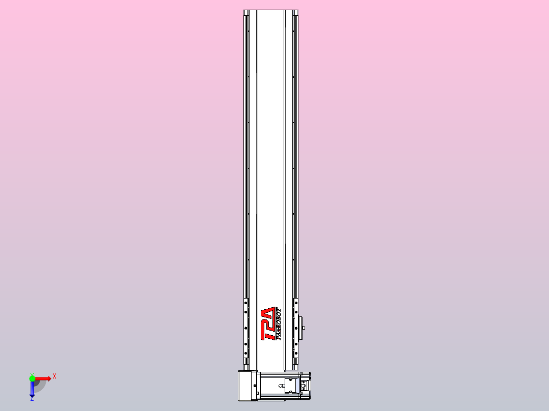 皮带直线轴半封闭可选导轨TPA-HNB-120D-110-L550-LU-Y-P40-N3俯视图