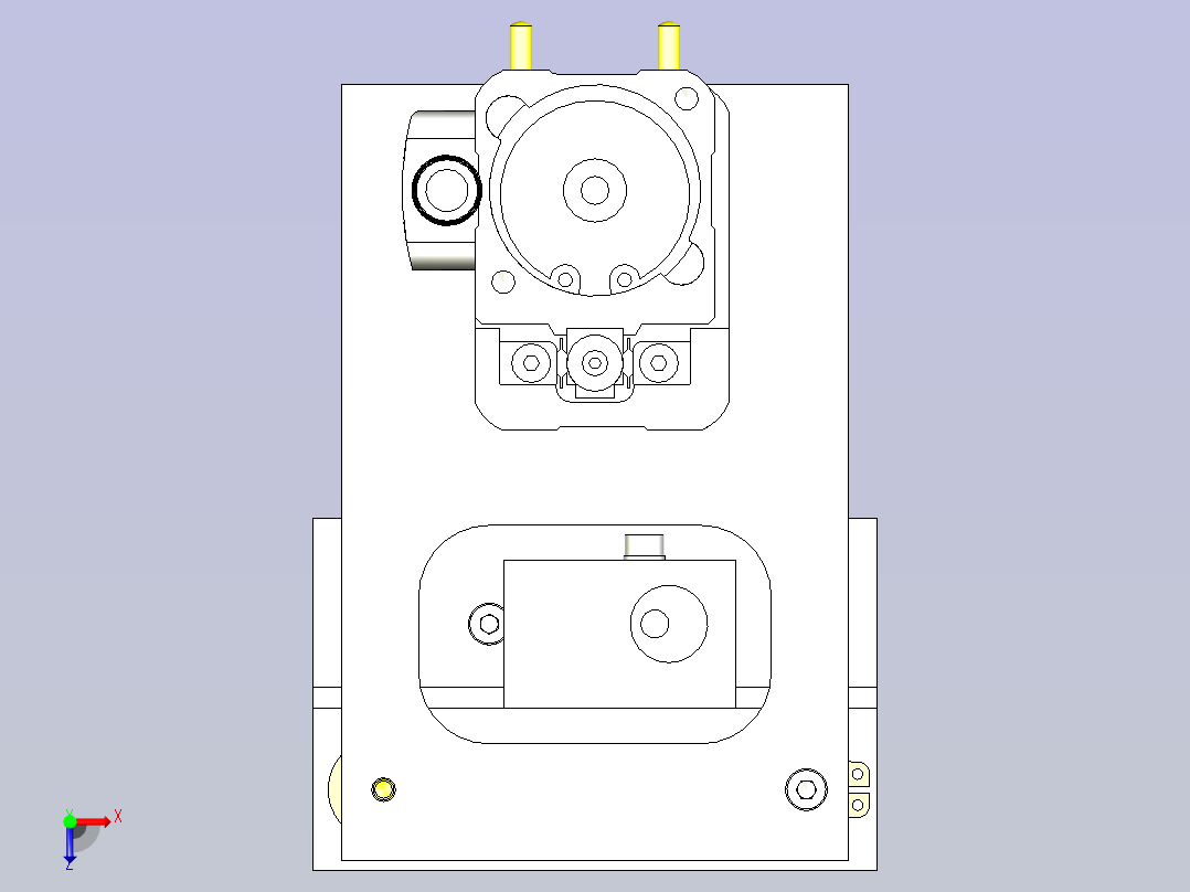 一款工件高度测定3D图俯视图