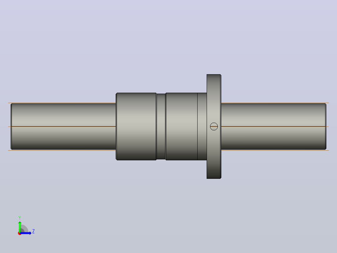 FFZD5005-5滚珠丝杆3D模型左视图