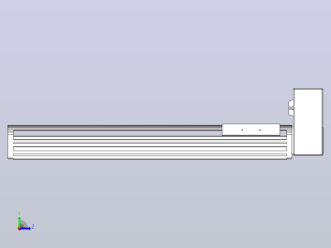 皮带直线轴半封闭可选导轨TPA-HNB-140D-120-L400-LU-C-P40-N3左视图