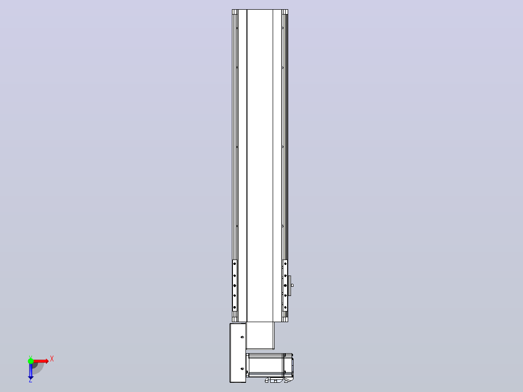 皮带直线轴半封闭可选导轨TPA-HNB-140D-120-L550-ML-Y-P40-N3俯视图