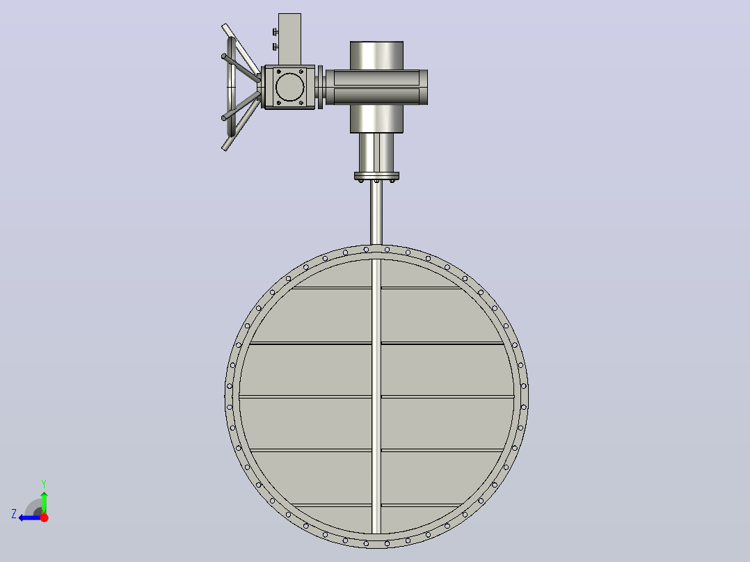 通风调节蝶阀[BG390B-DN1800(0.05-0.1Mpa)]右视图