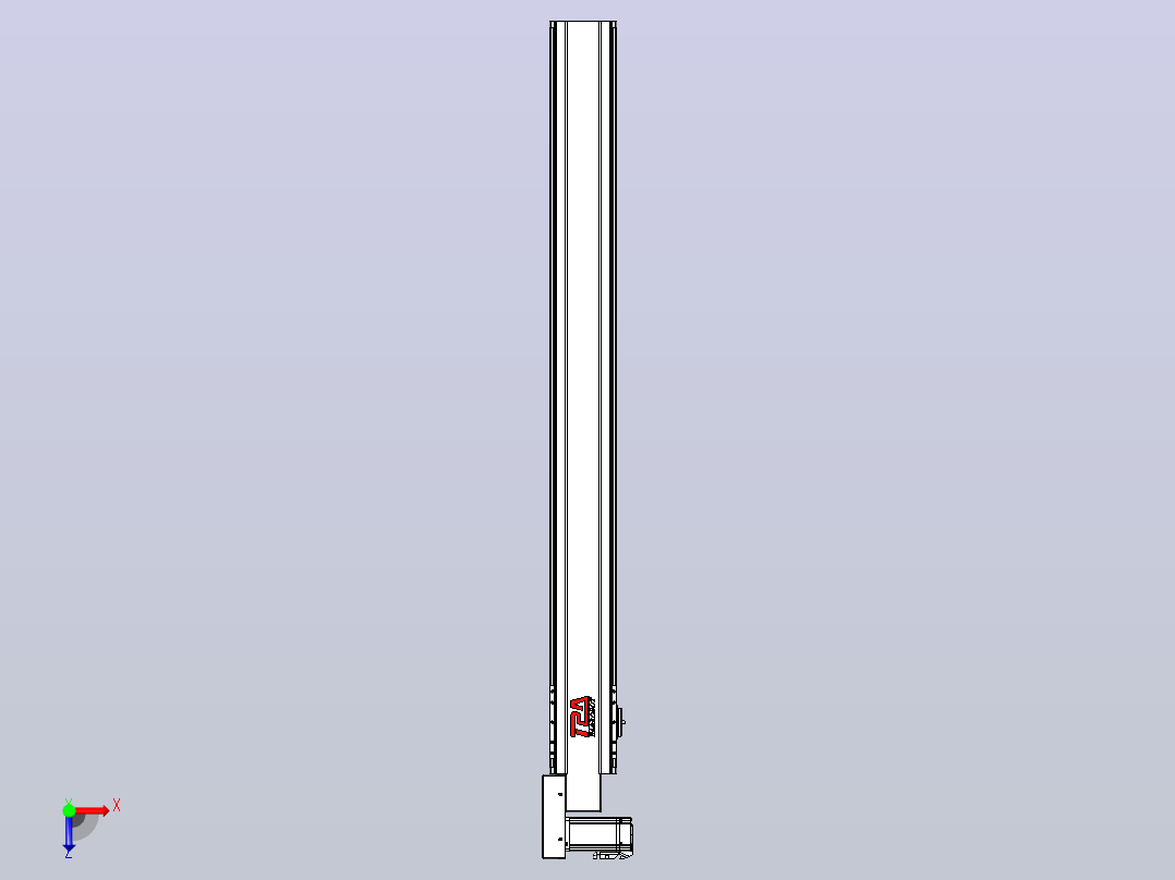 皮带直线轴半封闭可选导轨TPA-HNB-120D-110-L1100-ML-Y-P40-N3俯视图