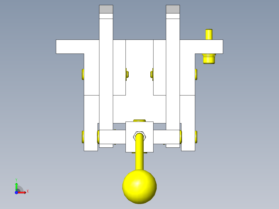 下拉夹紧机构前视图