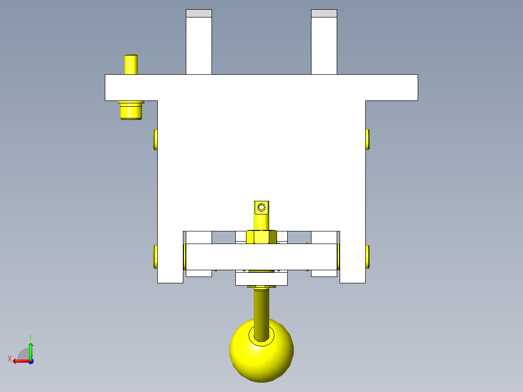 下拉夹紧机构后视图