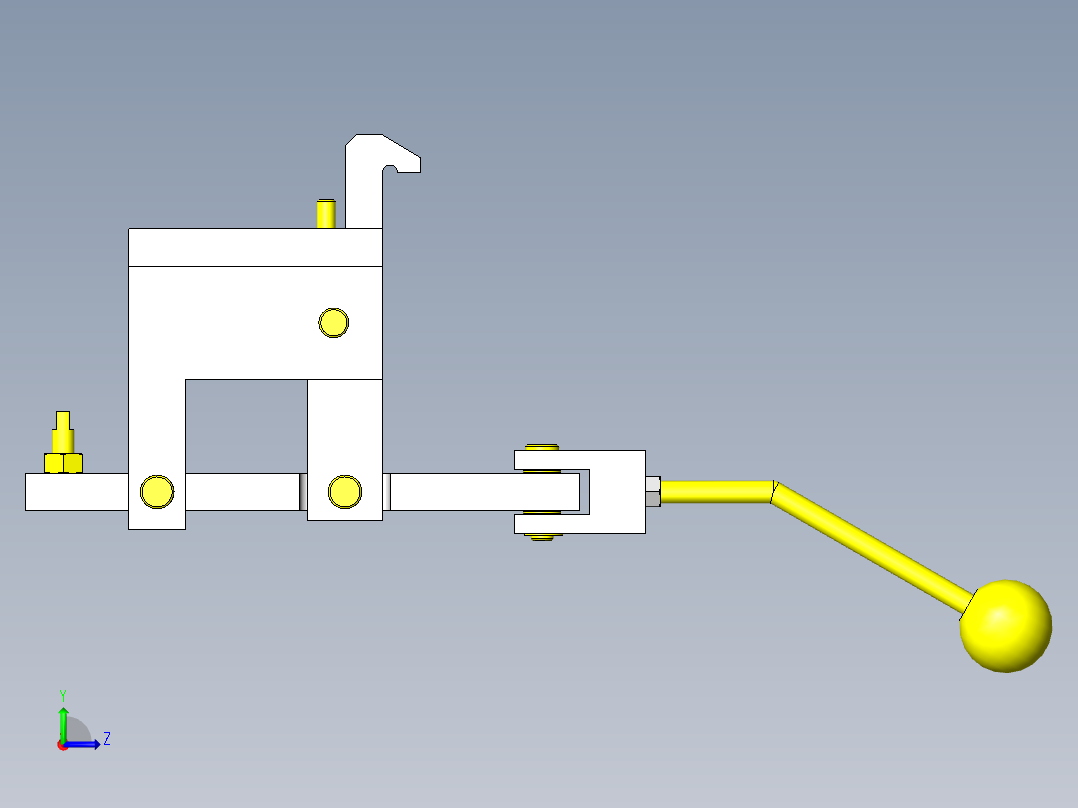下拉夹紧机构左视图