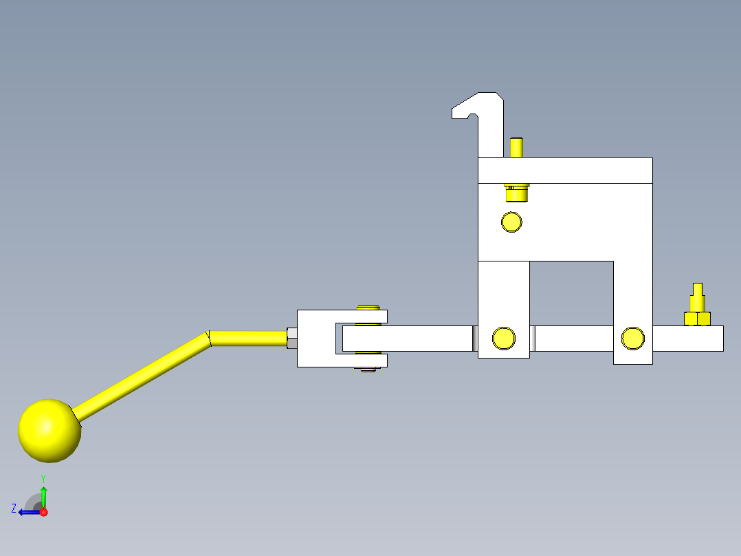 下拉夹紧机构右视图