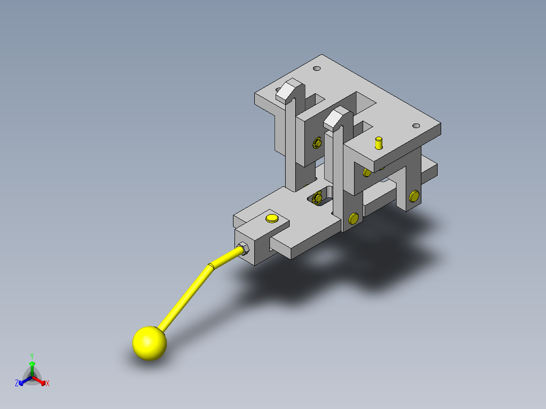 下拉夹紧机构正等轴测图