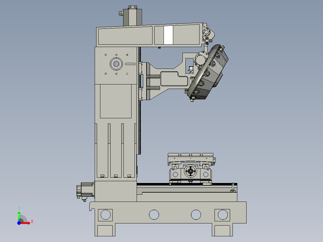 立式数控加工中心钻铣床前视图