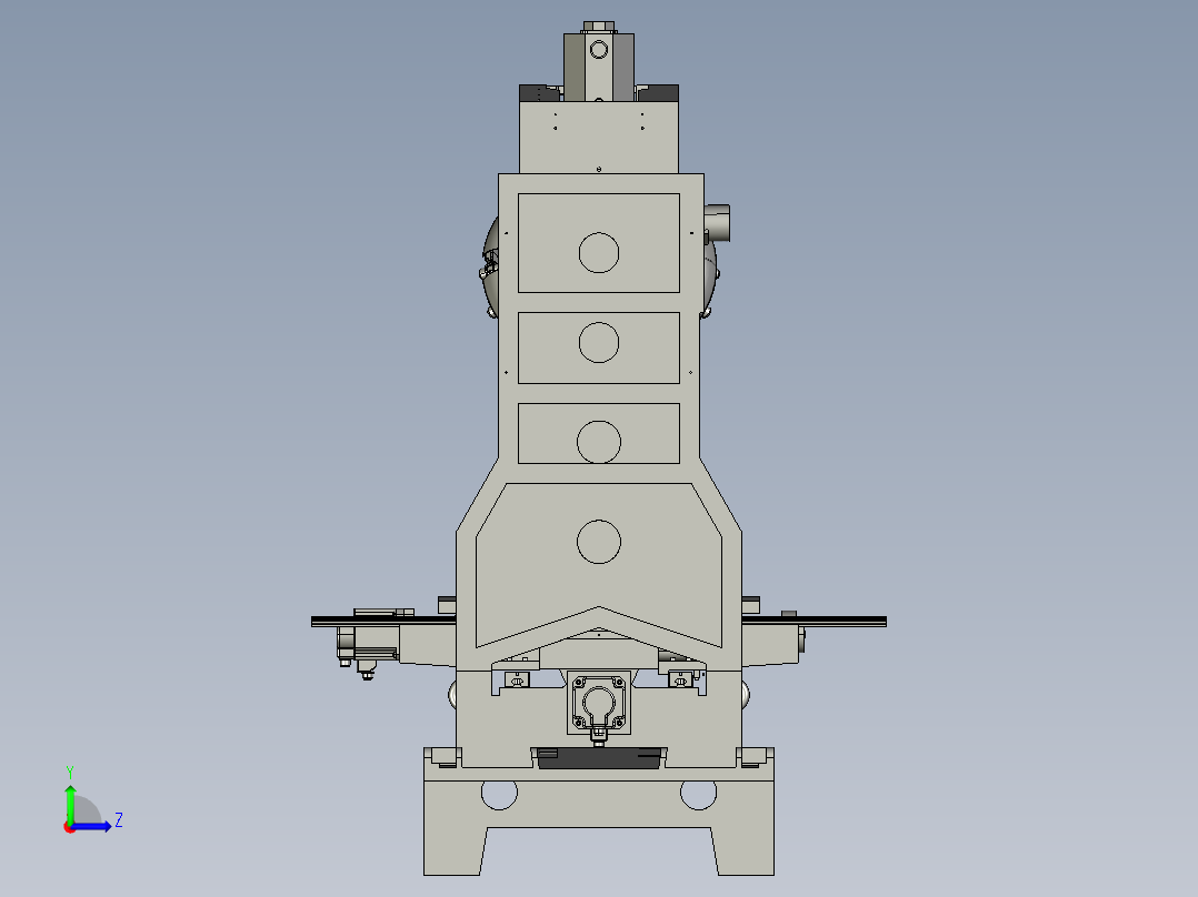立式数控加工中心钻铣床左视图