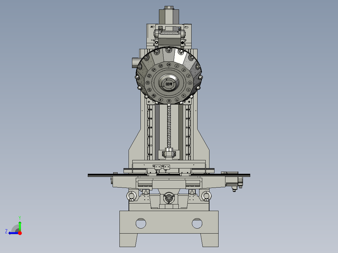立式数控加工中心钻铣床右视图