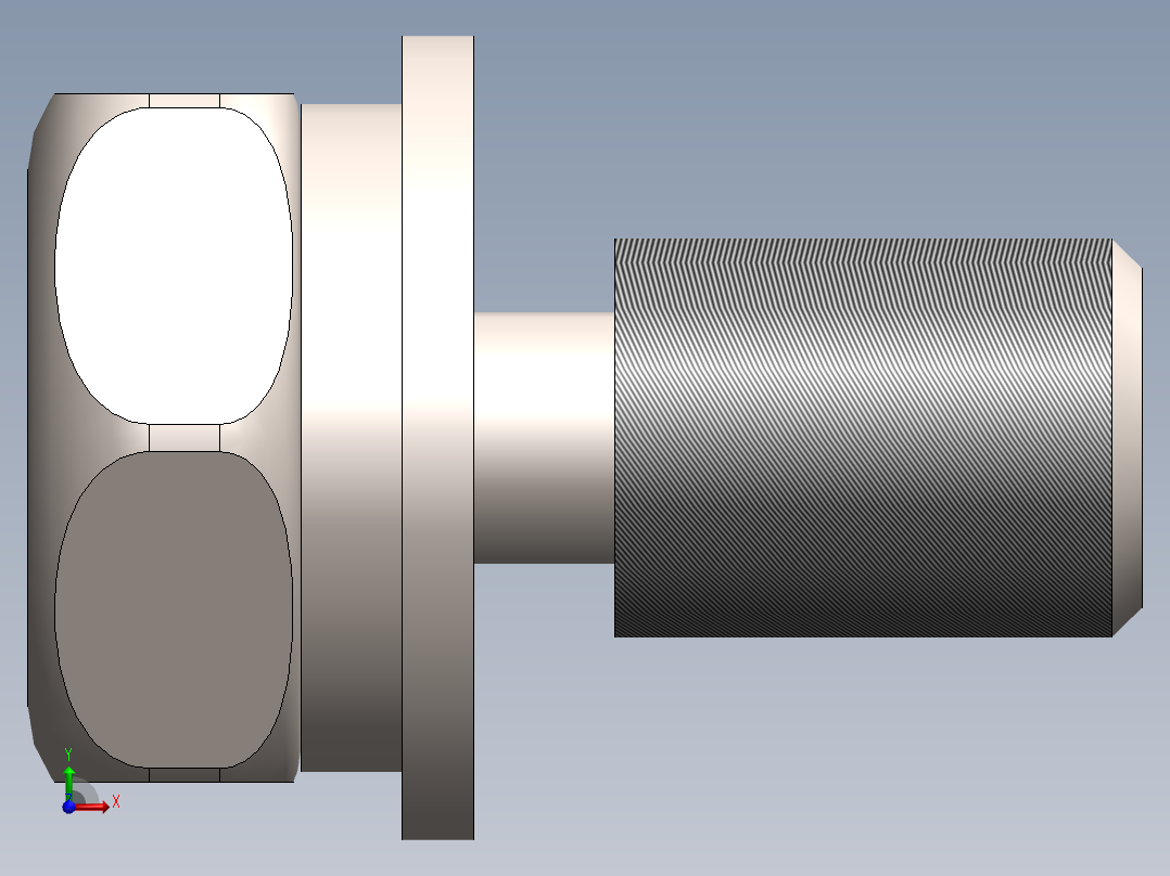 M4外六角十字三组合螺丝前视图