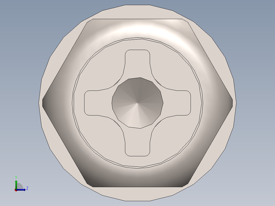 M4外六角十字三组合螺丝左视图