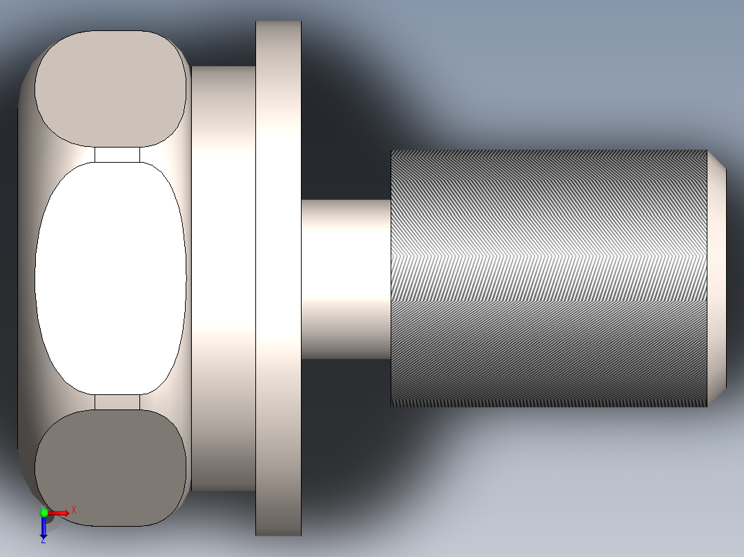 M4外六角十字三组合螺丝俯视图