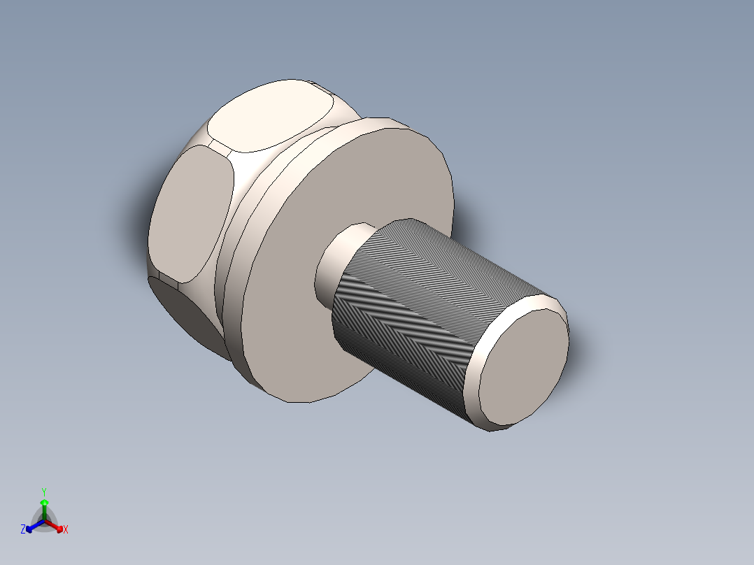 M4外六角十字三组合螺丝正等轴测图