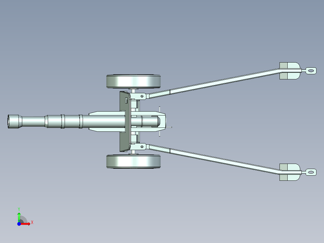 野战炮建模模型前视图