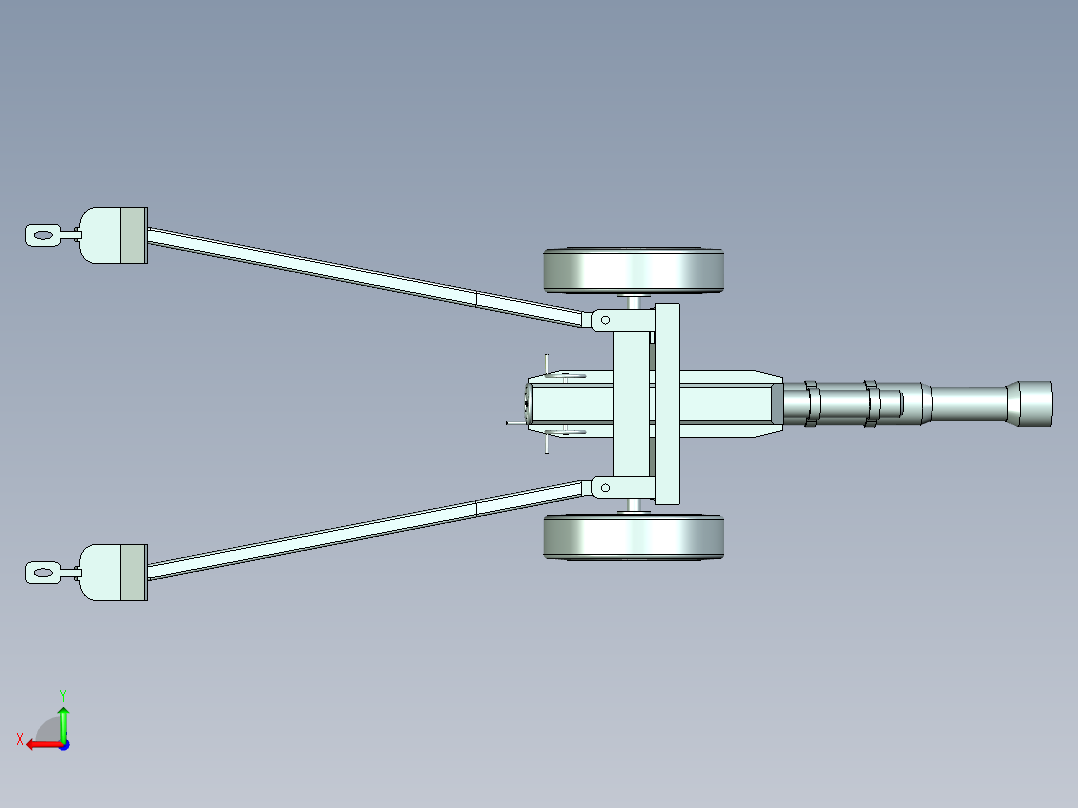 野战炮建模模型后视图
