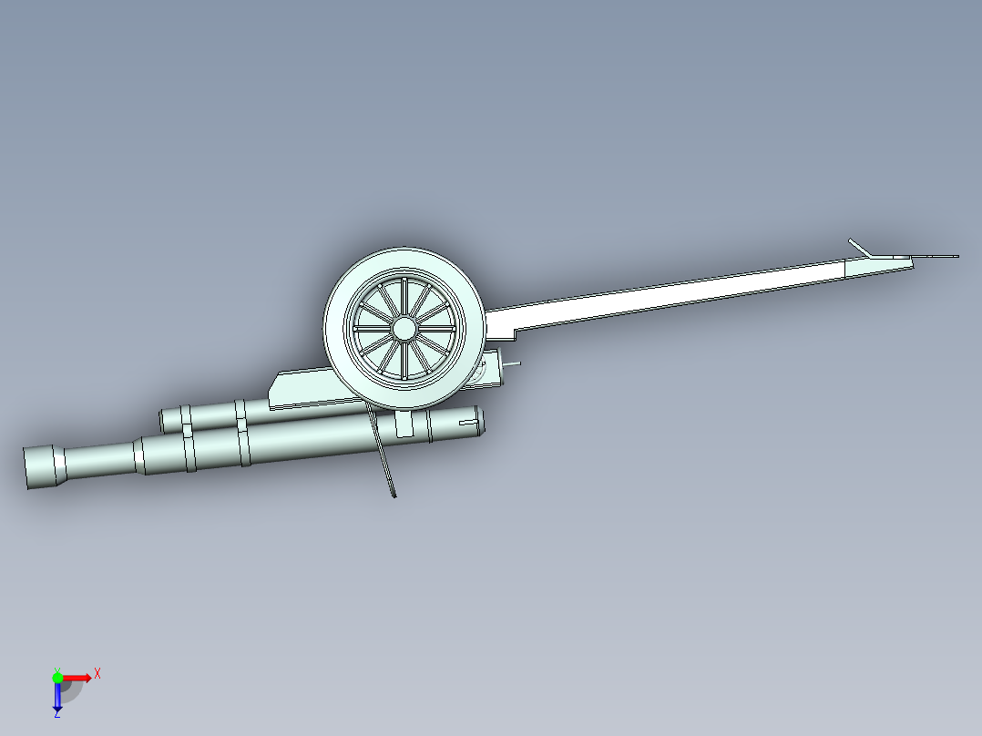 野战炮建模模型俯视图