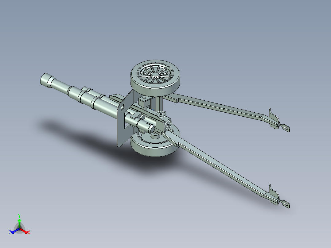 野战炮建模模型正等轴测图