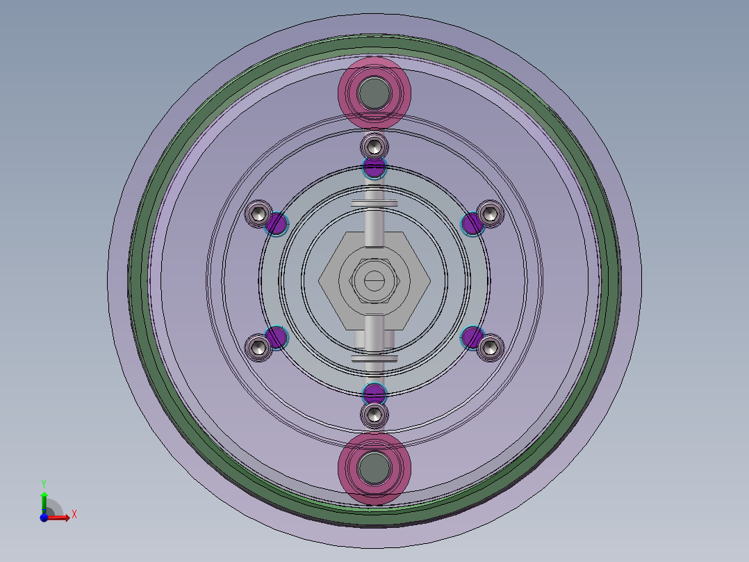 Q035-一种新型液压控制多片式摩擦离合器设计【三维SolidWorks】前视图