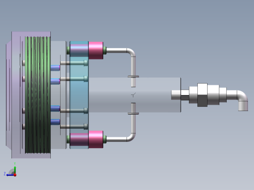 Q035-一种新型液压控制多片式摩擦离合器设计【三维SolidWorks】右视缩略图