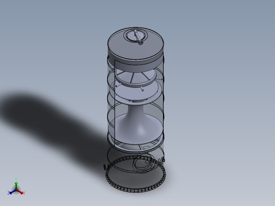 洗涤塔正等轴测图