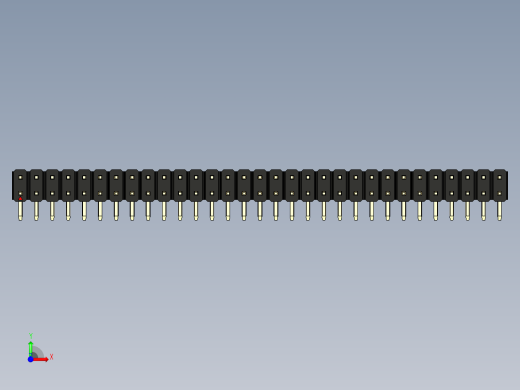 彩色公排针 100mil 2.54mm 系列-DS1022_black_2x31p_100mil_TypeD_rev1.0前视缩略图