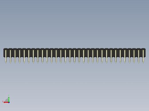 彩色公排针 100mil 2.54mm 系列-DS1022_black_2x31p_100mil_TypeD_rev1.0后视缩略图
