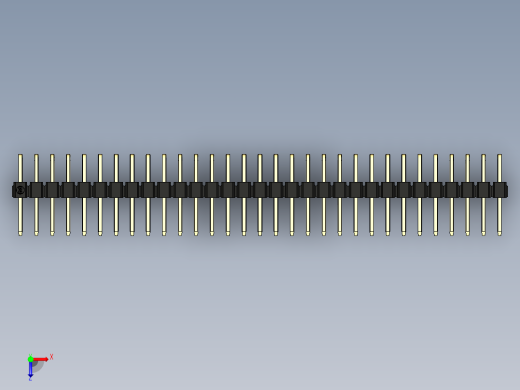 彩色公排针 100mil 2.54mm 系列-DS1022_black_2x31p_100mil_TypeD_rev1.0俯视缩略图