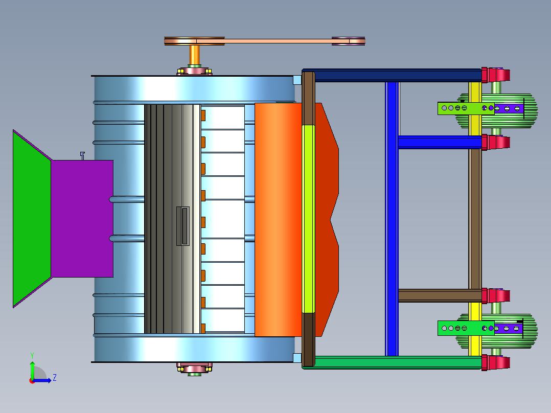 多功能玉米脱皮打碴机左视图