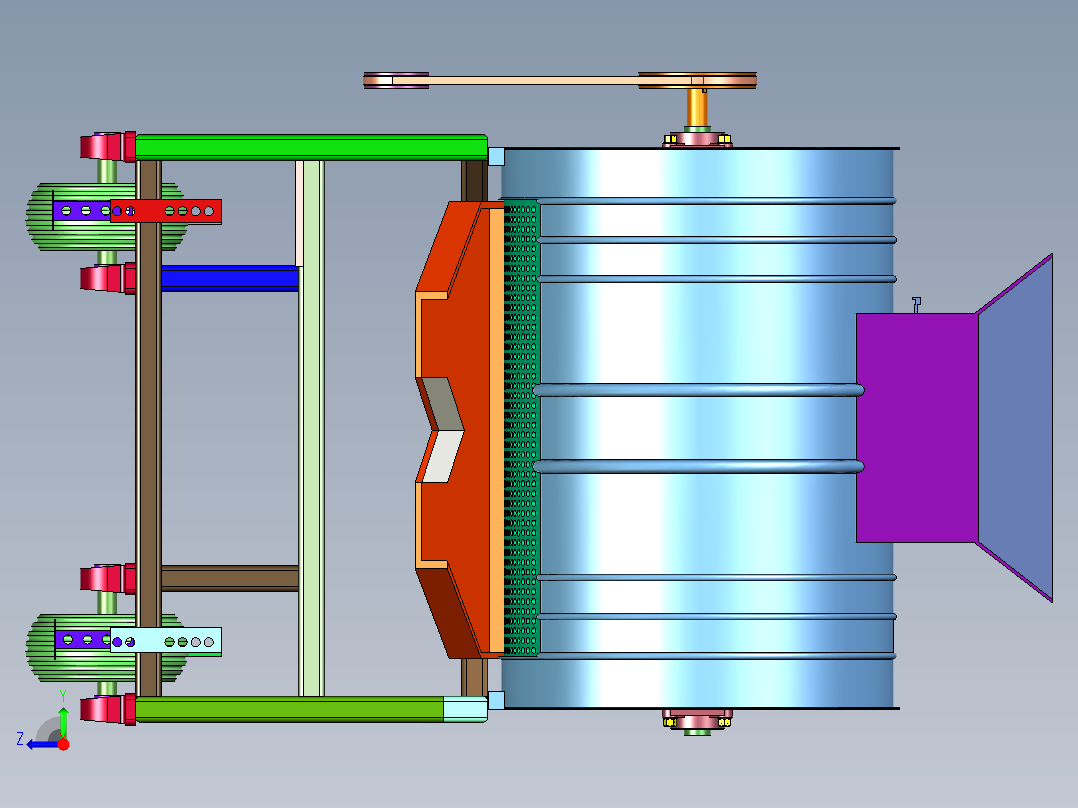 多功能玉米脱皮打碴机右视图