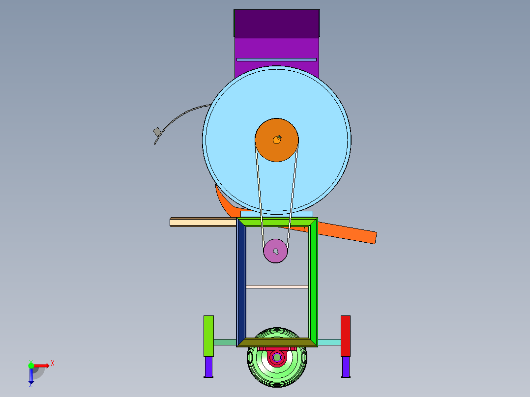 多功能玉米脱皮打碴机俯视图